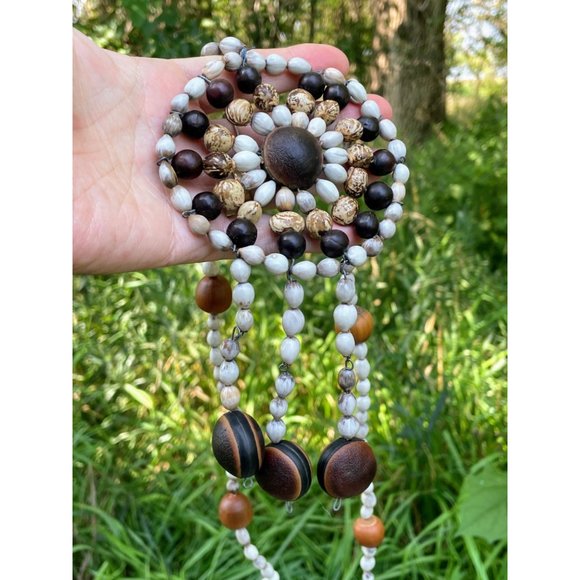 Vintage Hippy Festival HUGE Medallion Seed/Nuts Pendant NEcklace - Picture 11 of 11